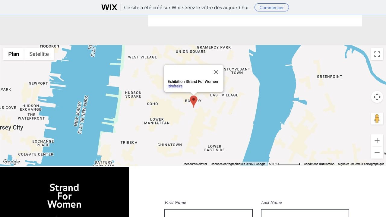 Map of the exhibition location, 24 2nd Avenue, New York. Open Google Maps for directions.